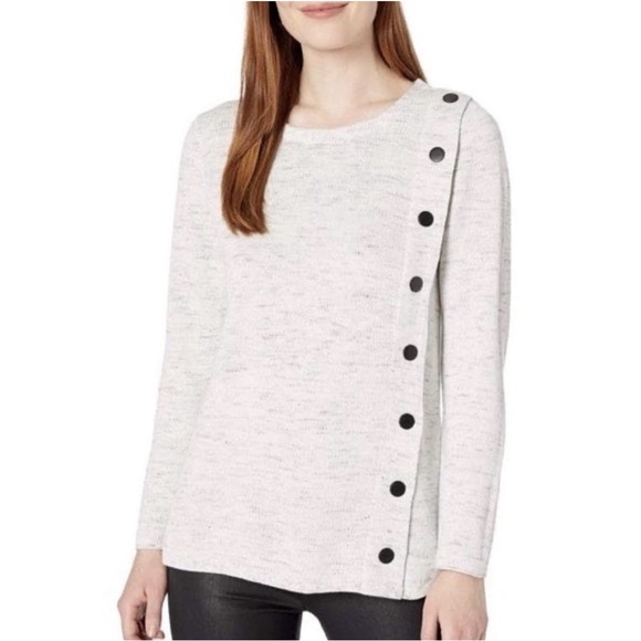 NIC+ZOE Mélange-Knit Snap Sweater - Picture 3 of 11